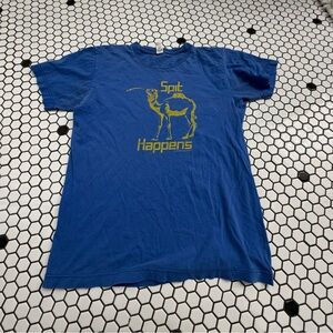 Vintage American apparel 2001 Graphic Tee w Camel Print spit happens size small